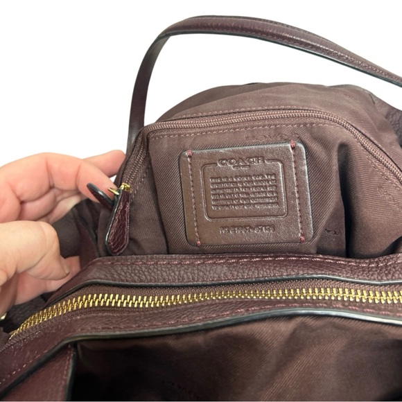 Coach Edie Shoulder Bag 28 in Burgundy Leather - Picture 7 of 10